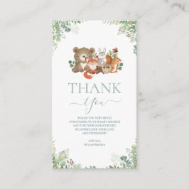 Baby shower van bosgebieden Hartelijk dank Informatiekaartje