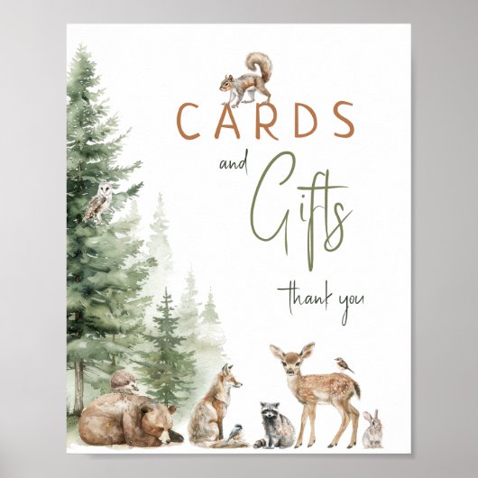 Baby shower van bosgebieden poster (Voorkant)