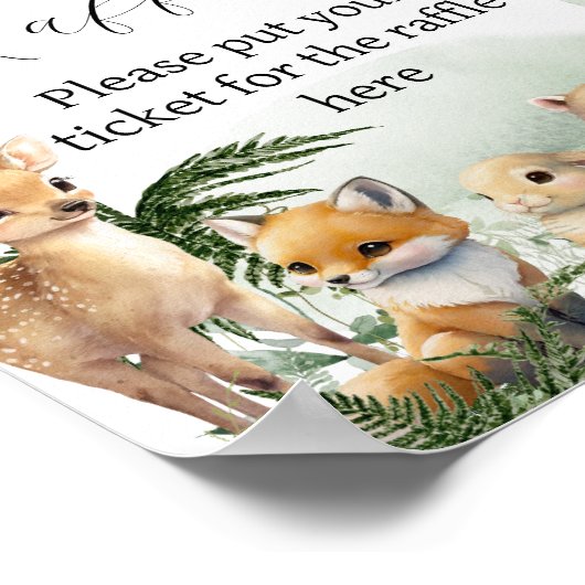 Baby shower van bosland Greenery Diaper raffle Poster (Hoek)