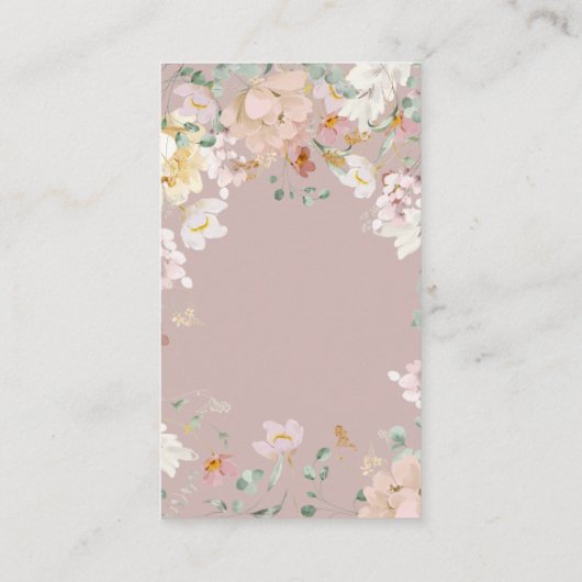 Baby shower van bosland met bloemmeisje informatiekaartje (Achterkant)