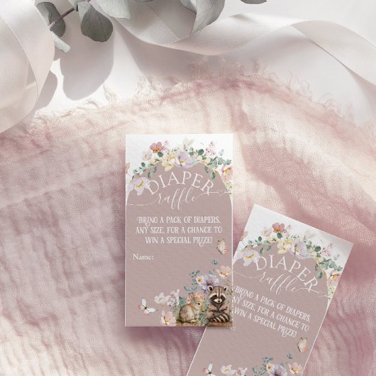 Baby shower van bosland met bloemmeisje informatiekaartje