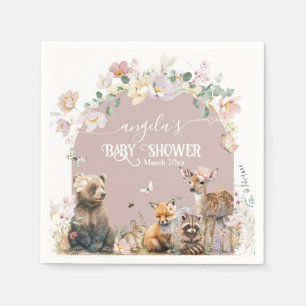 Baby shower van bosland met bloemmeisje servet