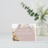 Baby shower van bosland, wildbloem informatiekaartje (Staand voorkant)