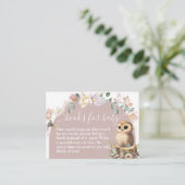 Baby shower van bosland, wildbloem informatiekaartje (Staand voorkant)