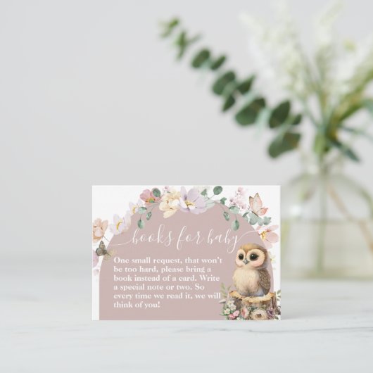 Baby shower van bosland, wildbloem informatiekaartje (Staand voorkant)