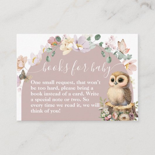 Baby shower van bosland, wildbloem informatiekaartje (Voorkant)