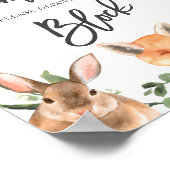 Baby shower van boslanddieren decorbeert een blokt poster (Hoek)
