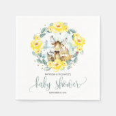 Baby shower van boslanddieren Floral Greenery Servet (Voorkant)