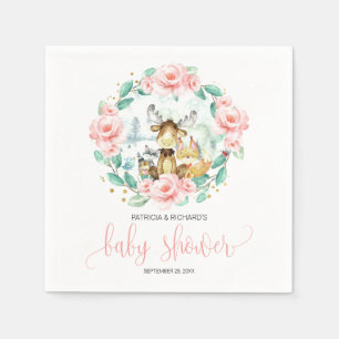 Baby shower van boslanddieren Floral Greenery Servet