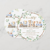 Baby shower van boslanddieren   kaart (Voorkant / Achterkant)