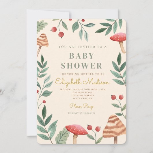 Baby shower van bospaddenstoelen kaart (Voorkant)