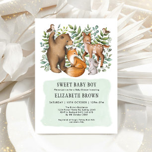 Baby shower van bosrijke bossen kaart