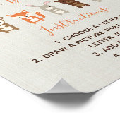 Baby shower van bossen - alfabet Page Poster (Hoek)