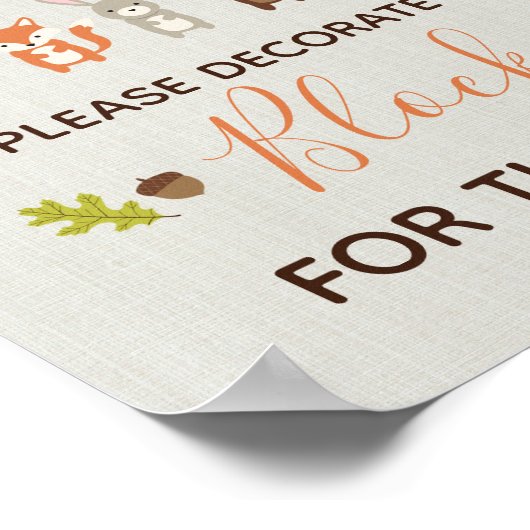 Baby shower van bossen - Decorteer een blok Poster (Hoek)