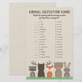 Baby shower van bossen Dierenbebossingsspel Quiz (Voorkant / Achterkant)