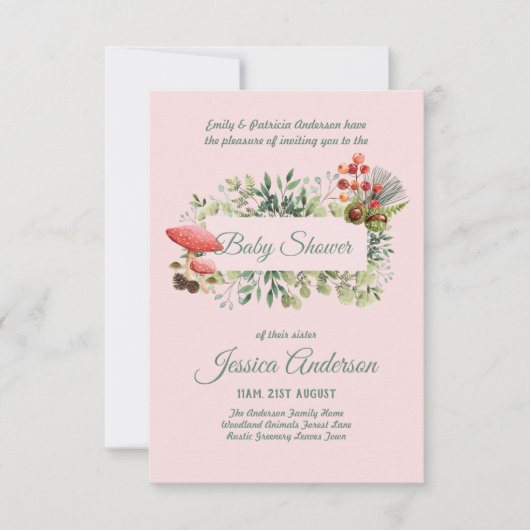 Baby shower van bossen en flora en fauna (Voorkant)