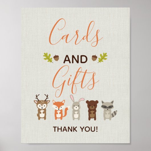Baby shower van bossen Kaarten en cadeaubonnen Poster (Voorkant)