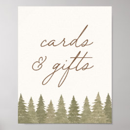 Baby shower van bossen Kaarten en cadeaubonnen Poster