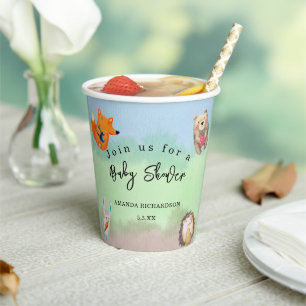 Baby shower van bossen papieren bekers