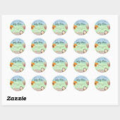 Baby shower van bossen ronde sticker (Vel)