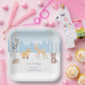 Baby shower van bossen | winterbos papieren bordje (Feest)