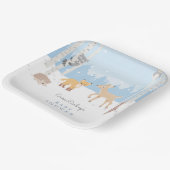 Baby shower van bossen | winterbos papieren bordje (Gebogen)