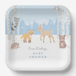 Baby shower van bossen | winterbos papieren bordje