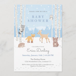 Baby shower van bossen winterbos programmakaart