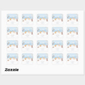 Baby shower van bossen | winterbos vierkante sticker (Vel)