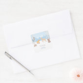 Baby shower van bossen | winterbos vierkante sticker (Envelop)