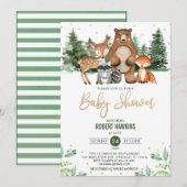 Baby shower van botanische bossen kaart (Voorkant / Achterkant)