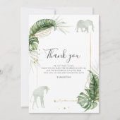 Baby shower van botanische Safari-dieren Bedankkaart (Voorkant)