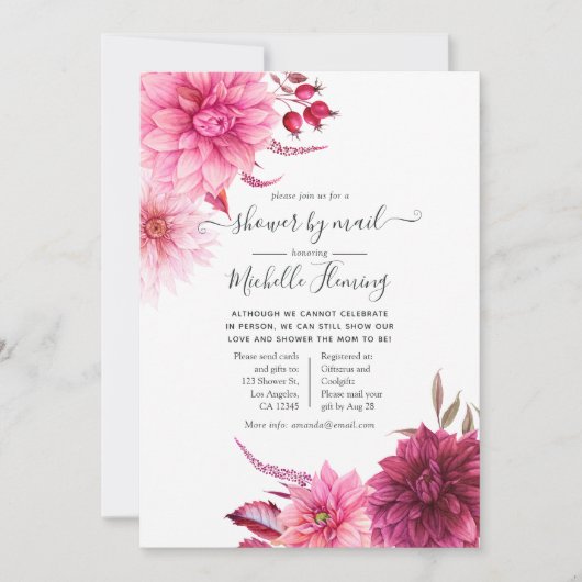 Baby shower van Bourgogne en Blush Autumn Herfst d Kaart (Voorkant)