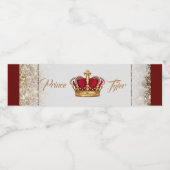 Baby shower van Bourgogne en gouden kroonprins Waterfles Etiket (Enkel label)