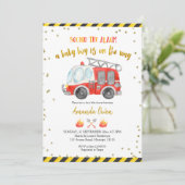 Baby shower van brandweerman kaart (Staand voorkant)