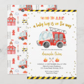 Baby shower van brandweerman kaart (Voorkant / Achterkant)