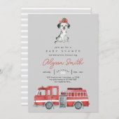 Baby shower van brandweerman kaart (Voorkant / Achterkant)