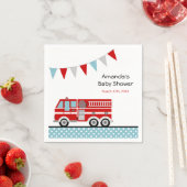 Baby shower van brandweerman Polka Dot Banner Boy Servetten (Insitu)