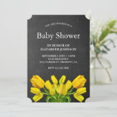 Baby shower van Bright Gele Tulp Flowers Kaart (Staand voorkant)