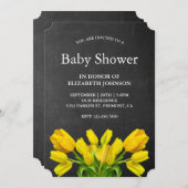 Baby shower van Bright Gele Tulp Flowers Kaart (Voorkant / Achterkant)