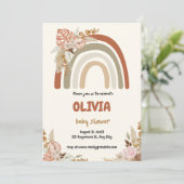 Baby shower van Brown Boho Rainbow Save The Date (Staand voorkant)
