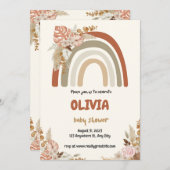 Baby shower van Brown Boho Rainbow Save The Date (Voorkant / Achterkant)