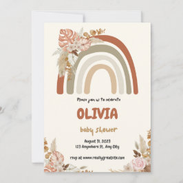 Baby shower van Brown Boho Rainbow Save The Date