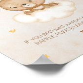 Baby shower van bruin Beer met luier Raffle Poster (Hoek)