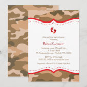 Baby shower van bruin en rode Camo Kaart (Voorkant / Achterkant)