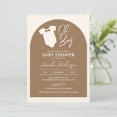 Baby shower van bruin en roombruin Stropdas Kaart (Staand voorkant)