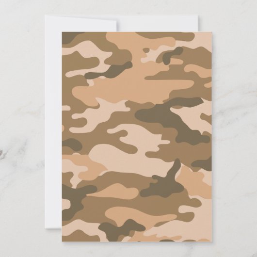 Baby shower van bruin en roze Camo Kaart (Achterkant)