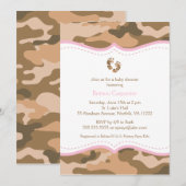 Baby shower van bruin en roze Camouflage Kaart (Voorkant / Achterkant)