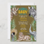 Baby shower van bruin-gele Safari-Oerwouden Kaart (Voorkant)