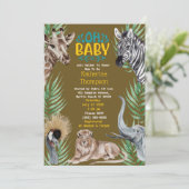 Baby shower van bruin-gele Safari-Oerwouden Kaart (Staand voorkant)